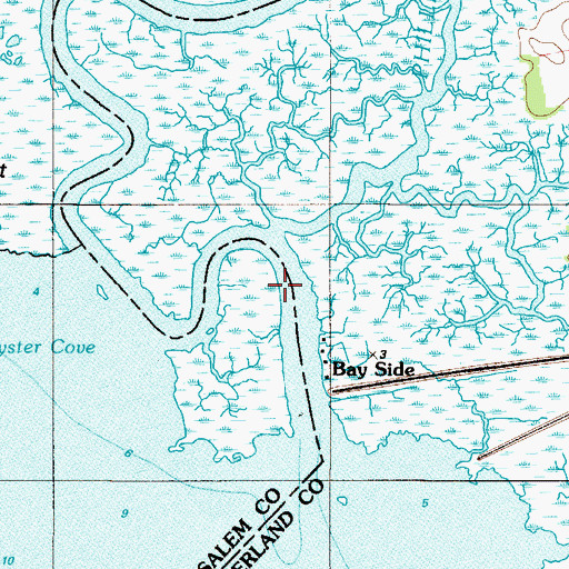 Topographic Map of Phillips Creek, NJ