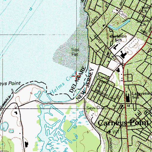 Topographic Map of Helms Cove, NJ