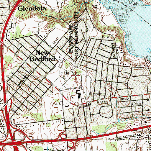 Topographic Map of New Bedford, NJ
