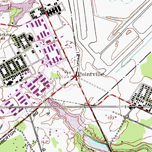 Topographic Map of Pointville, NJ