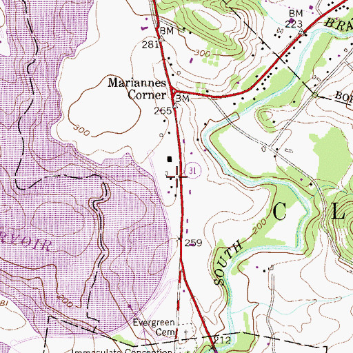 Topographic Map of Mariannes Corner, NJ