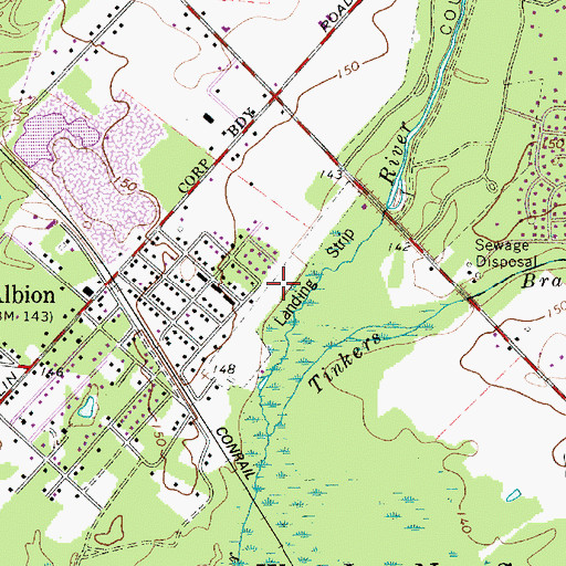 Topographic Map of Camden County Airport, NJ
