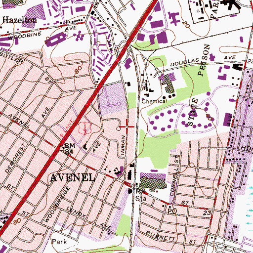 Topographic Map of Rahway Plant (historical), NJ