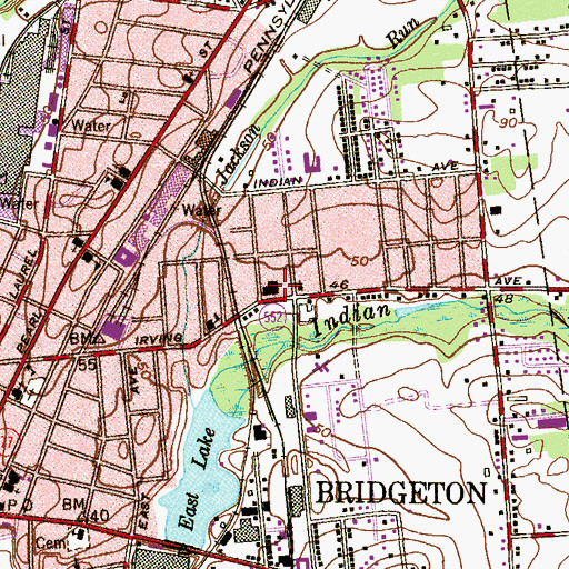 Topographic Map of Bridgeton Inspira Health Center, NJ