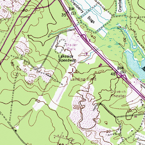 Topographic Map of Manahawkin (historical), NJ