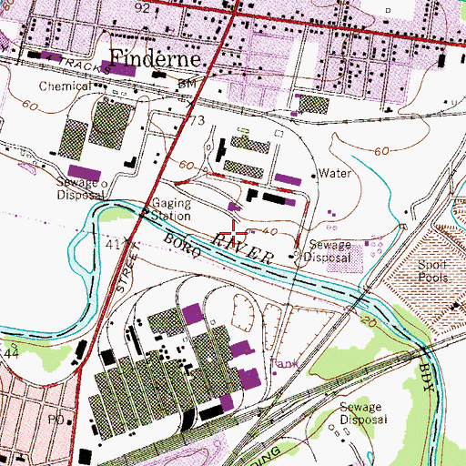 Topographic Map of Johns-Manville, NJ