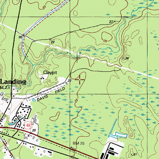 Topographic Map of Davis Field (historical), NJ