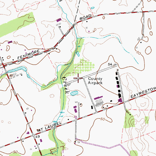 Topographic Map of South Jersey Regional Airport, NJ