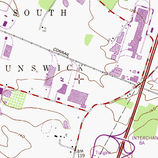 Topographic Map of Warner-Lambert (historical), NJ