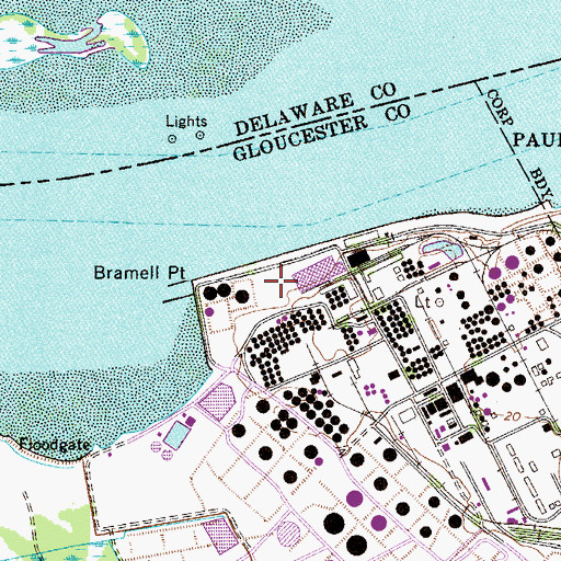 Topographic Map of Paulsboro Refinery, NJ