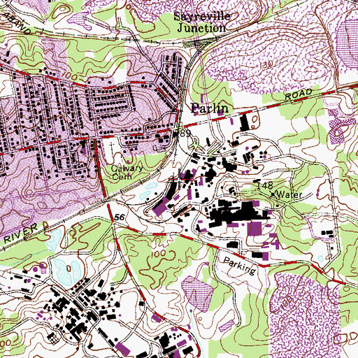 Topographic Map of Cruz-Sayreville (historical), NJ