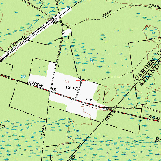 Topographic Map of Rusnaks Private Strip (historical), NJ