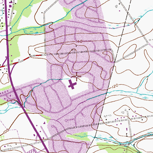 Topographic Map of Monmouth Heights at Manalapan, NJ