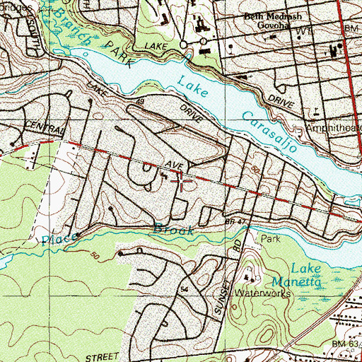 Topographic Map of A Country Place, NJ