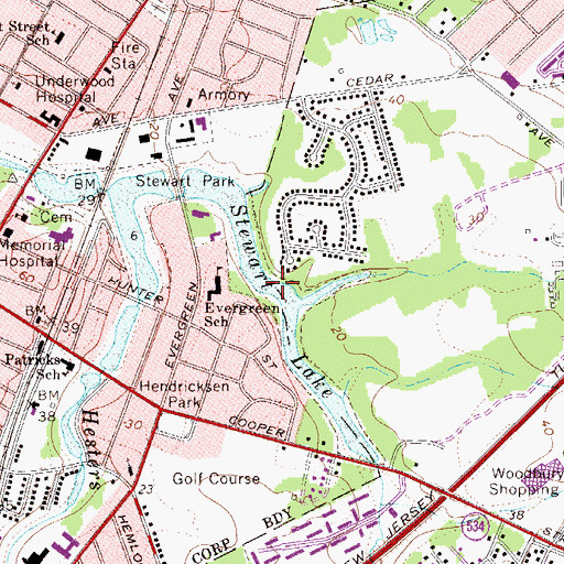 Topographic Map of Stewart Lake, NJ