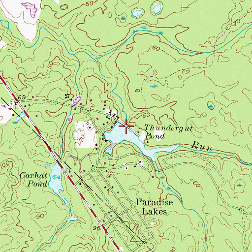 Topographic Map of Thundergut Pond Dam, NJ
