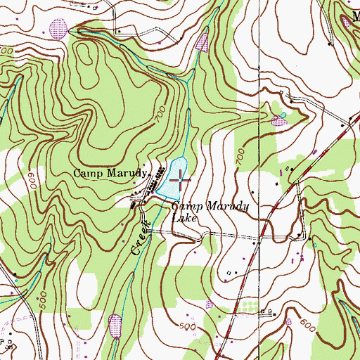 Topographic Map of Camp Marudy Lake, NJ