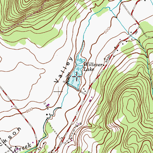 Topographic Map of Willever Lake, NJ