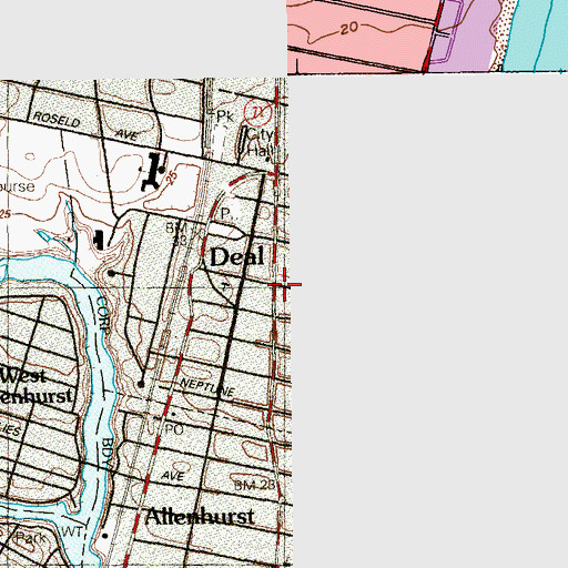 Topographic Map of Deal, NJ