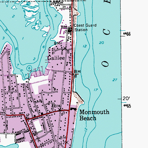 Topographic Map of Galilee, NJ