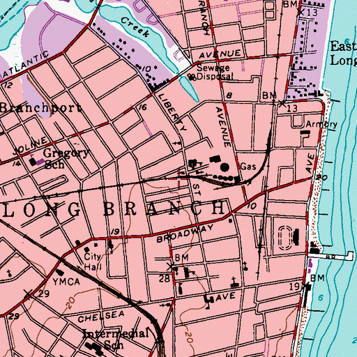 Topographic Map of Gregory Elementary School, NJ