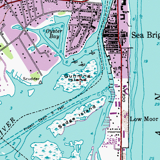 Topographic Map of Gunning Island, NJ