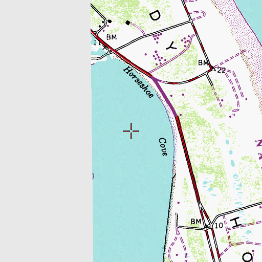 Topographic Map of Horseshoe Cove, NJ
