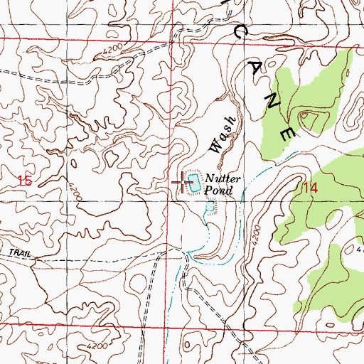 Topographic Map of Nutter Pond, AZ