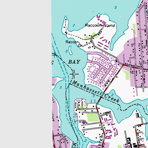 Topographic Map of Manahassett Creek, NJ