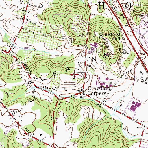 Topographic Map of Mount Pleasant Hills, NJ