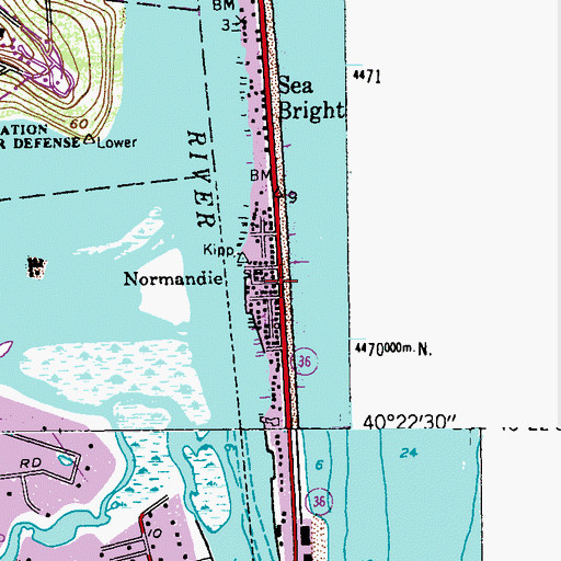 Topographic Map of Normandie, NJ