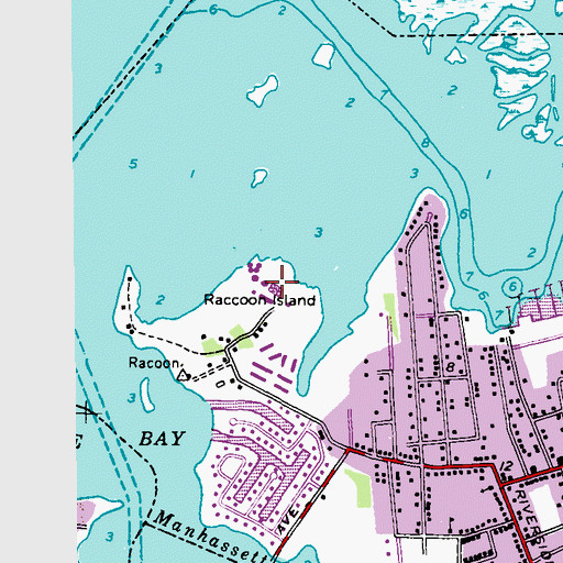 Topographic Map of Raccoon Island, NJ