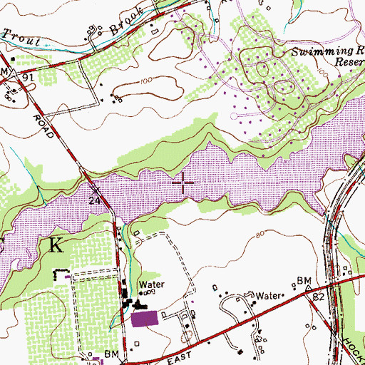 Topographic Map of Swimming River Reservoir, NJ