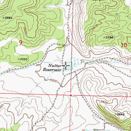 Topographic Map of Nutter Reservoir, AZ