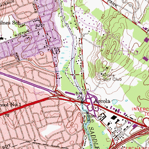 Topographic Map of Beaverdam Brook, NJ