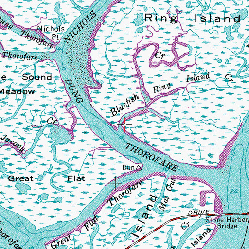 Topographic Map of Bluefish Creek, NJ