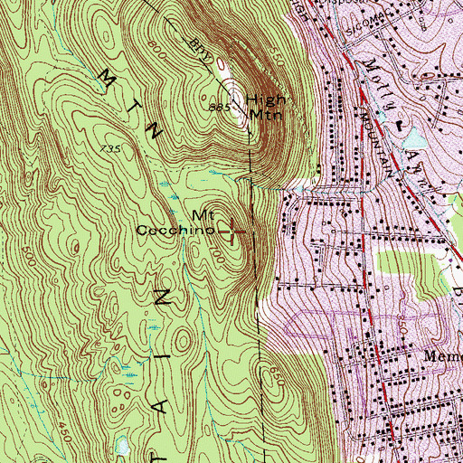 Topographic Map of Mount Cecchino, NJ