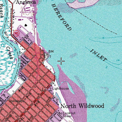 Topographic Map of Champagne Island, NJ