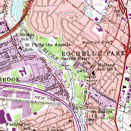 Topographic Map of Coalberg Brook, NJ