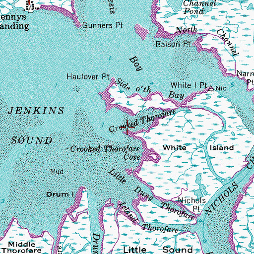 Topographic Map of Crooked Thorofare Point, NJ