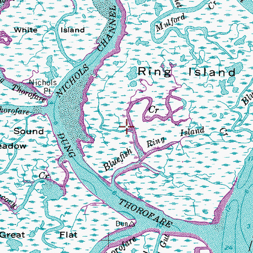 Topographic Map of Go Through Thorofare, NJ
