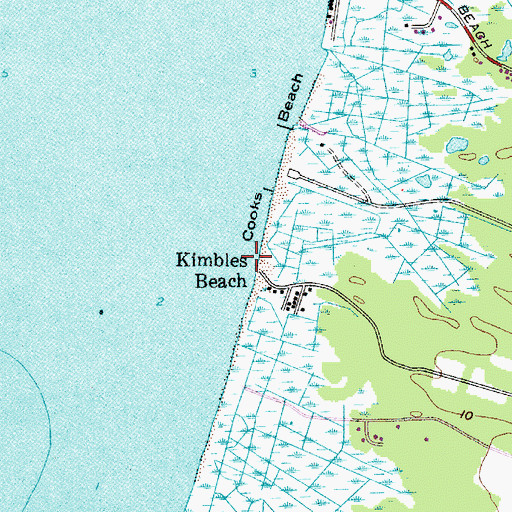 Topographic Map of Kimbles Beach, NJ