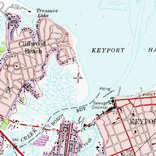 Topographic Map of Matawan Point, NJ