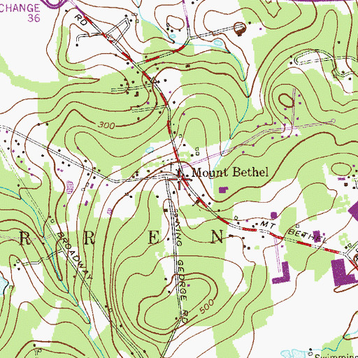 Topographic Map of Mount Bethel, NJ