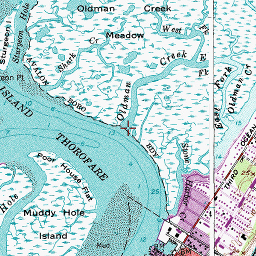 Topographic Map of Oldman Creek, NJ