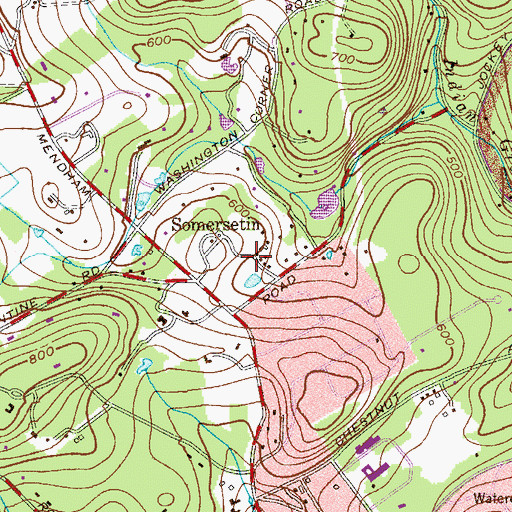 Topographic Map of Somersetin, NJ