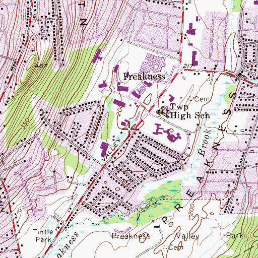 Topographic Map of Swins Ponds, NJ