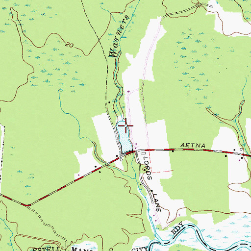 Topographic Map of Warners Mill Pond, NJ