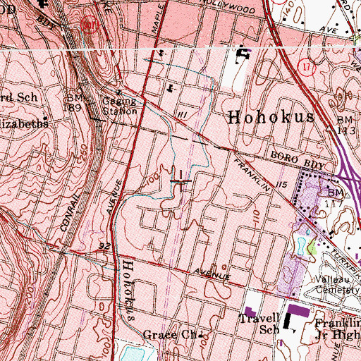 Topographic Map of Zabriskie Brook, NJ