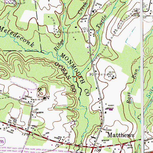 Topographic Map of Turtle Brook, NJ